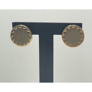 House of Harlow 1960 Gold Tone Sunburst Stud Earrings Textured 7/8” Vintage